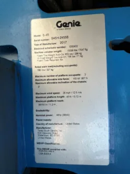 
										2017 Genie S45 Aerial Boom Lift full									