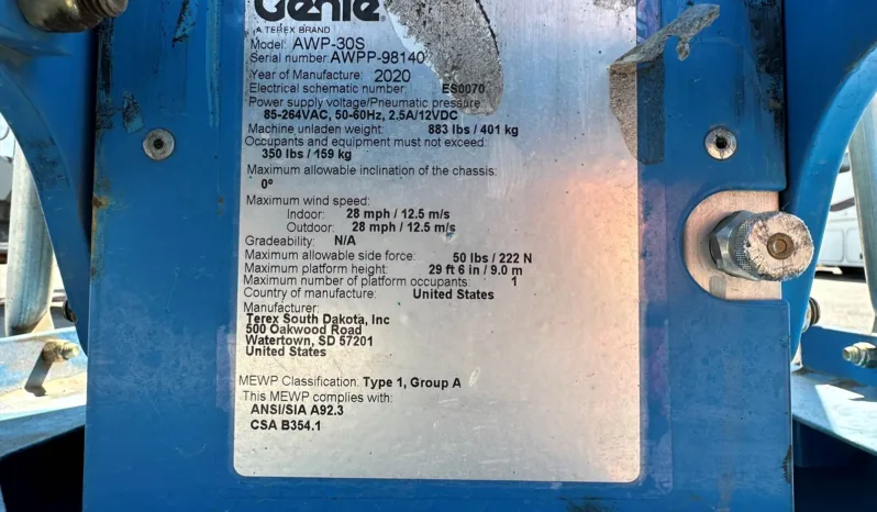 
								2020 Genie AWP-30S Aerial Manlift full									
