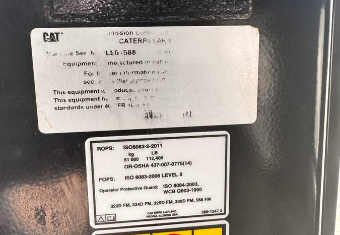 
								2015 CAT 324DFM Processor / Log Loader full									