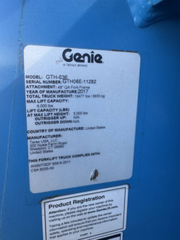 
										2017 Genie 636 Telehandler full									