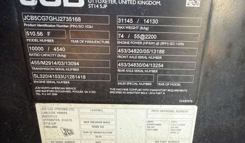 
								2018 JCB 510-56 Telehandler full									