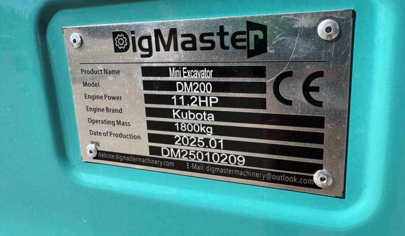
								2025 DM200 Kubota Mini Excavator full									