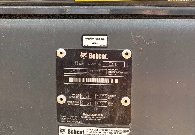 
								2022 Bobcat E88 Mini Excavator full									